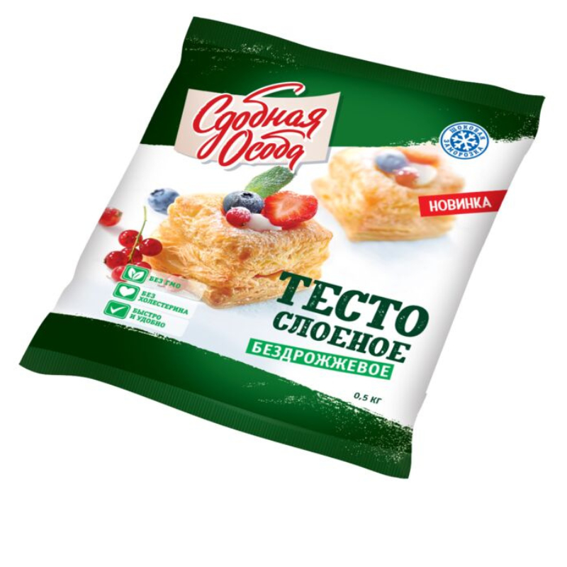 Тесто слоеное Безрожжевое 500г Черемушки