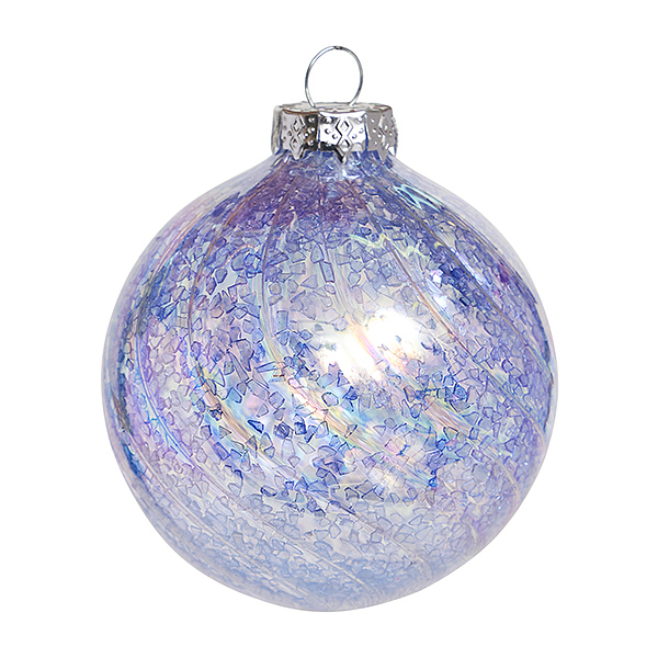 Украшение Шар "Лавандовое поле" (стекло) 8 см BG769