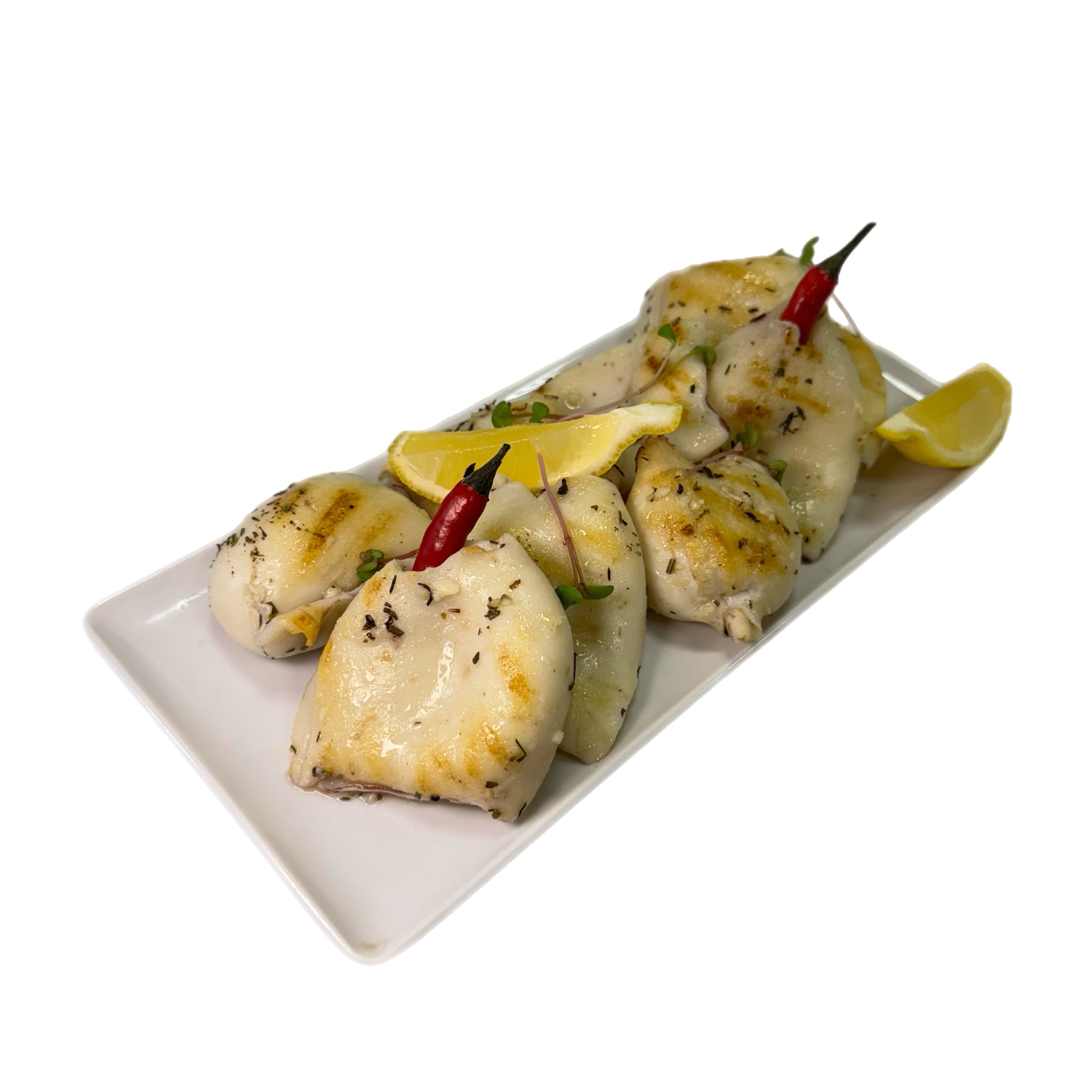 Кальмар гриль с чесноком и прованскими травами