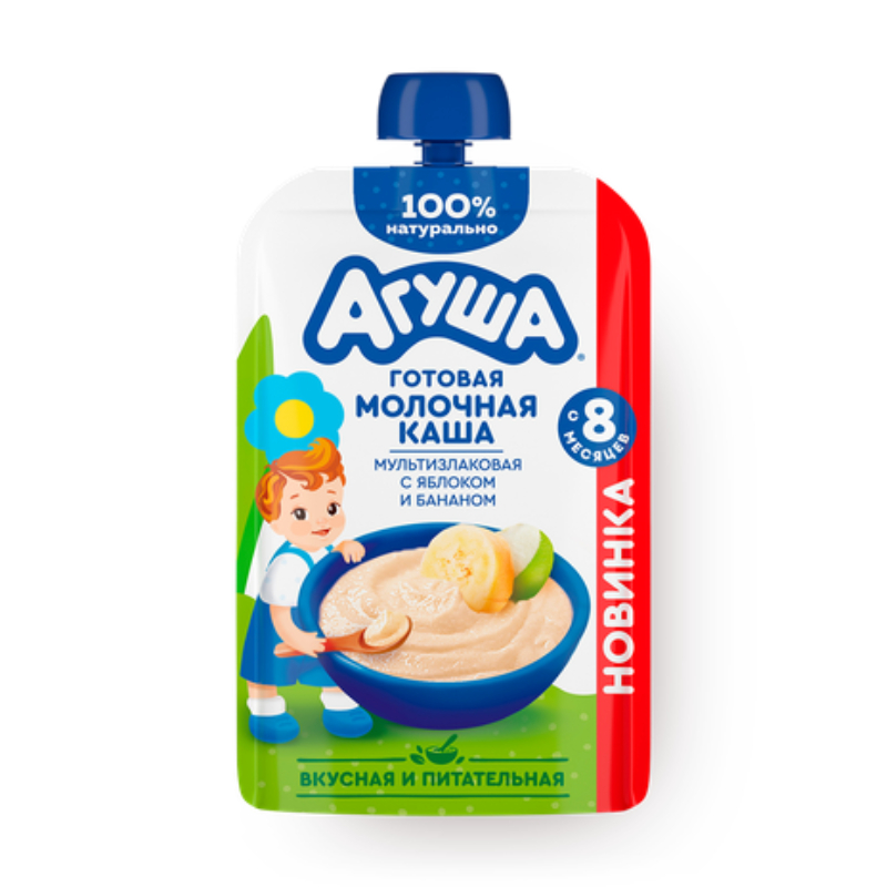 Каша Агуша мол.мультизлаковая с яблоком и бананом 100г  