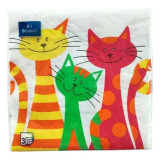 Салфетки бум, 33*33см 3сл 20шт Декоративные коты Art Bouguet 