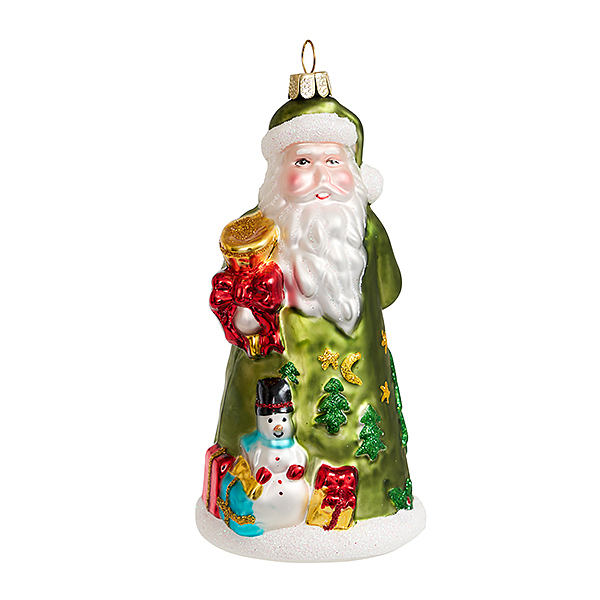 Украшение Дед Мороз "Ночь перед Рождеством" (стекло) 6,5х6,5х12,5 см GLT1058