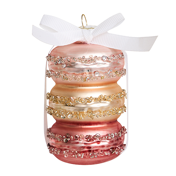 Украшение Набор пирожных "Les macarons" ягодный вкус (стекло) 5х5х9 см AXM163