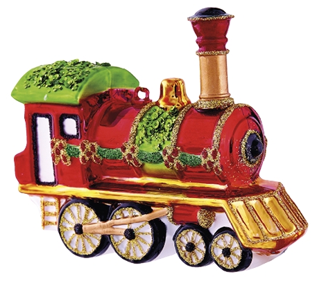 Украшение Паровозик "Путешествие в сказку" (стекло)11,5х4х9,5см GLT756