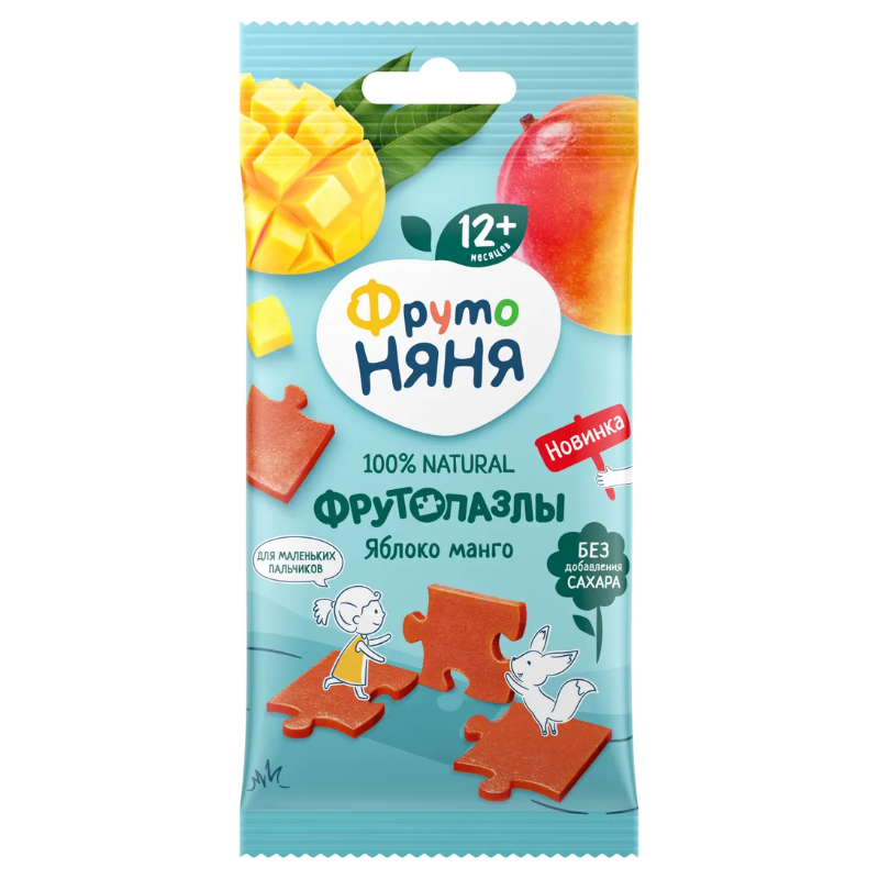 Фруктовые кусочки Фрутоняня Пазлы из яблоко/манго 20г 