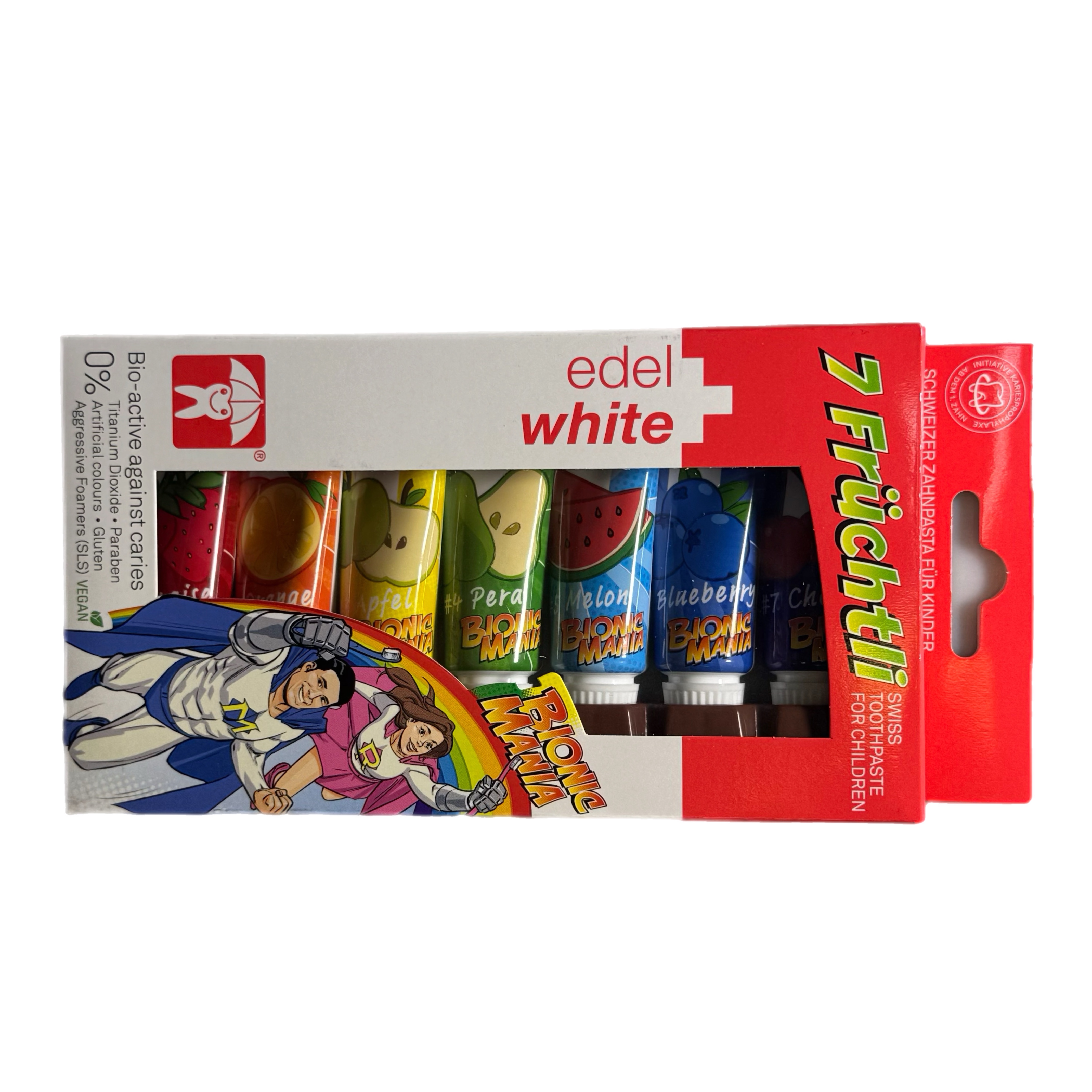 Набор детских зубных паст 7Fruchtli 7шт по 9,4мл