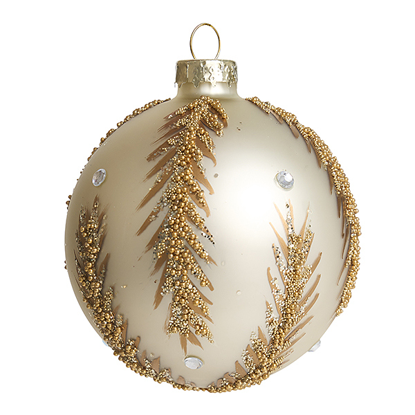 Украшение Шар "Золотые джунгли" серебряный (стекло) 8 см YQL1668