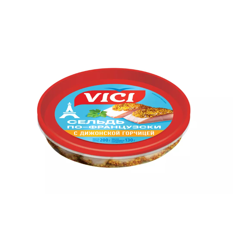 Сельдь филе-кусочки  По-французки 200г VICI 
