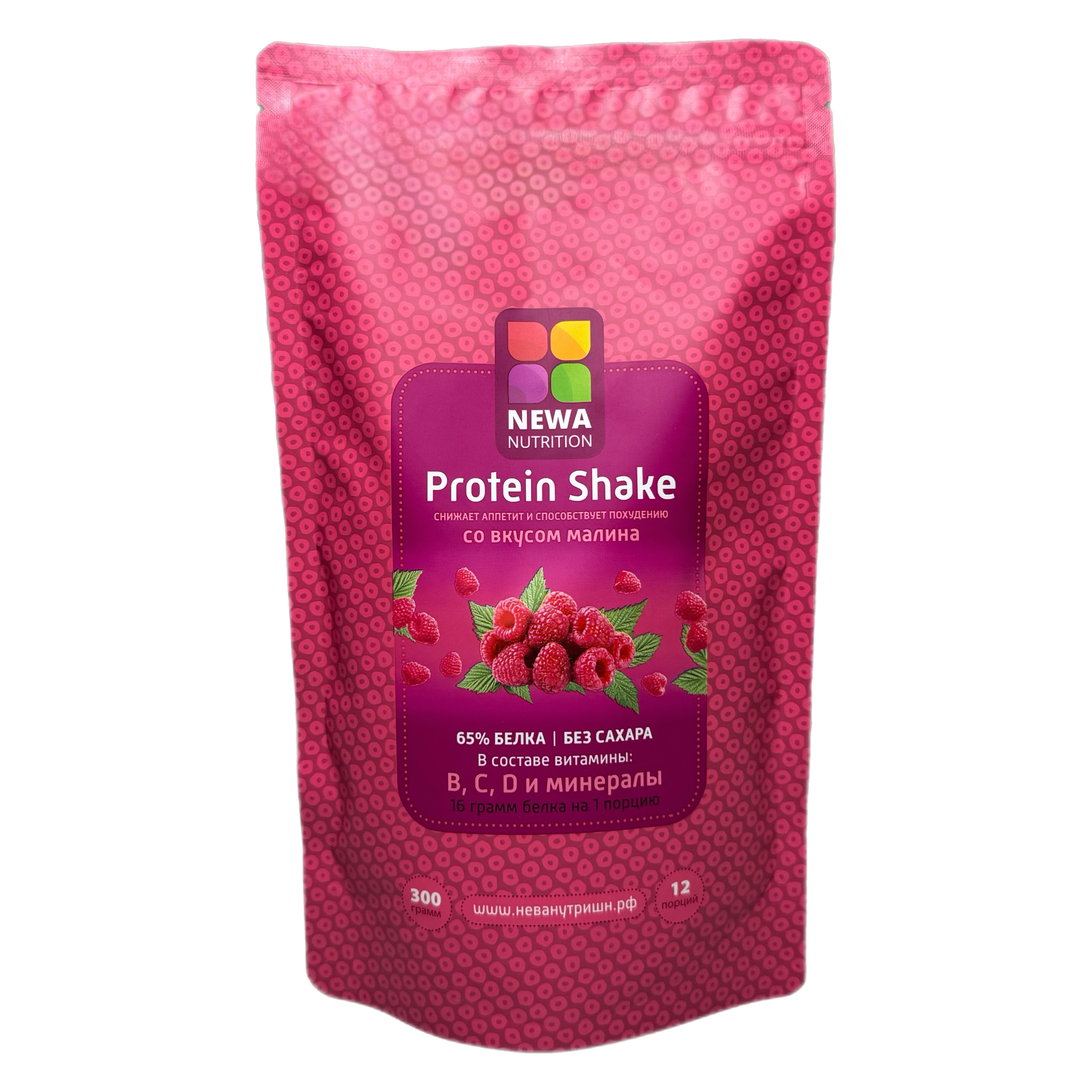 Напиток сухой д/коктейлей cо вкус.малина Protein Shake 300г NEWA NUTRITION 