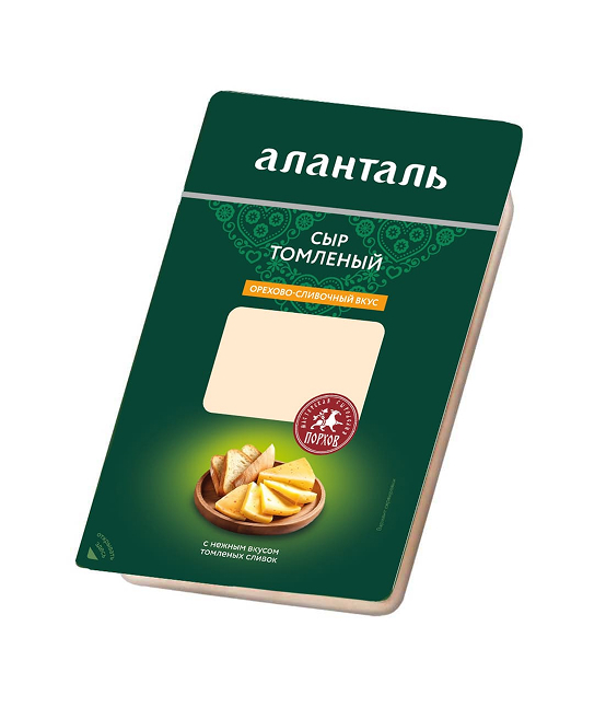 Сыр полутвердый Томленый Аланталь 45% 125 г слайсы 