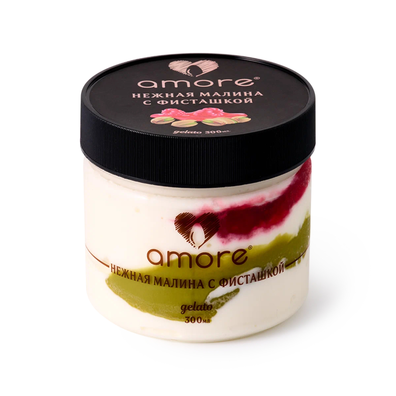 Мороженое Amore Джелато Нежная малина с фисташкой 300мл  