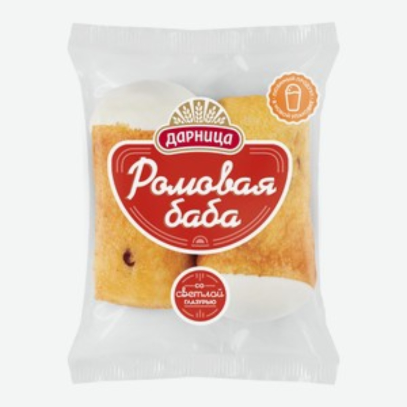 Ромовая баба 2шт*80г бел. глазурь в пак. М
