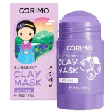 Маска д/лица лавандовая глиняная с коллагеном и голубикой 40г Corimo 