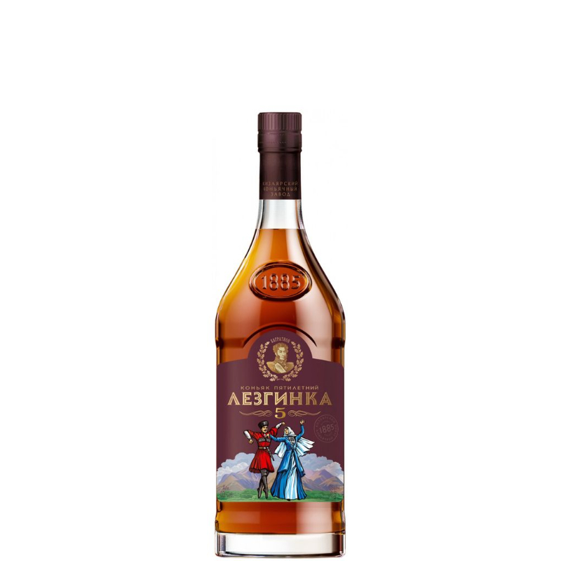 Коньяк Российский Лезгинка 5 лет 40% 0,25л