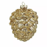 Украшение Шишка с бисером темное золото винтаж 7,8*9,7см(стекло)  YQL1299