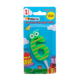 Свеча детская д/торта цифра 6 в упаковке Paterra 401-527