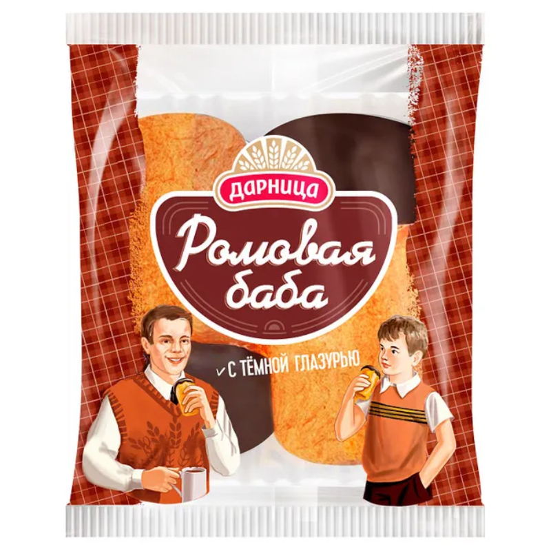 Ромовая баба 2шт*80г шок. глазурь в пак. Дарница 