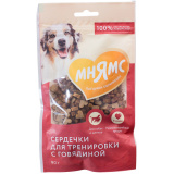 Лакомство Мнямс д/собак тренировочные Сердечки с говядиной 90г