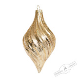 Украшение Капля "Версаль" золотая винтаж (стекло) 8х8х15 см AXM143