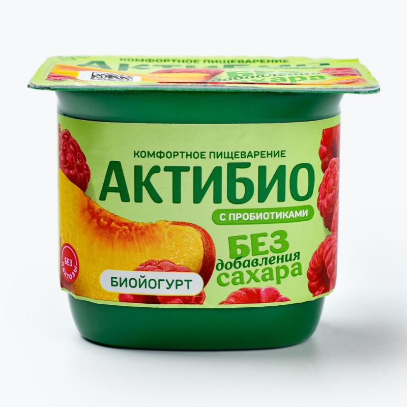 Биойогурт Актибио Персик-малина без лактозы 3% 130г