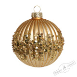 Украшение Шар "Отблески Рождества" золотой (стекло) 8 см GLB317