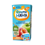 Сок Фрутоняня яблоко-персик с мякотью 0,2л ТБА . ДП 