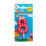 Свеча детская д/торта цифра 8 в упаковке Paterra 401-529