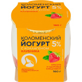 Йогурт Коломенский с коллагеном термостатный 5% Клубника160 г стекло