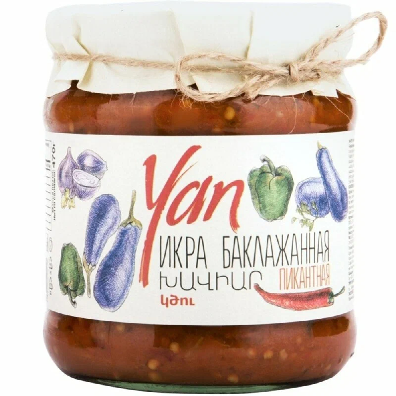 Икра баклажанная пикантная YAN 470г стекло