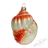 Украшение Ракушка Фасциолярия "Античная" (стекло) 6,5х5,5х9,5см GLT892