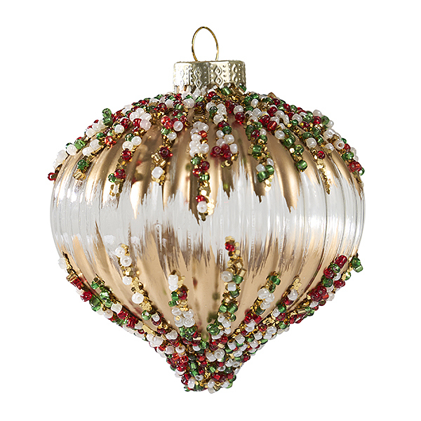 Украшение Капля "Северное сияние" (стекло) 8х8х7 см AXM233