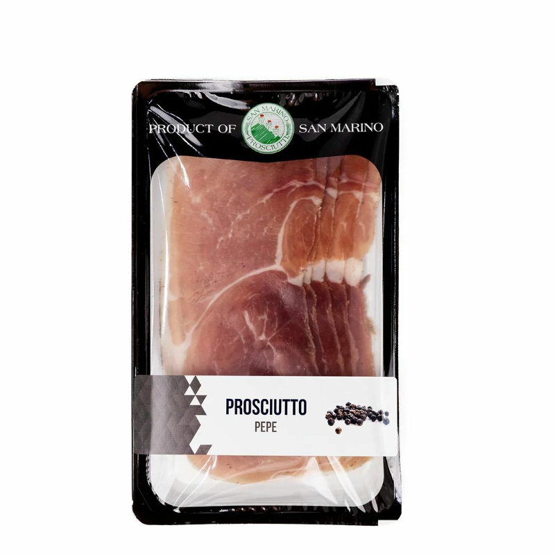 Окорок с/в Прошутто Крудо с черным перцем 70г нарезка San Marino