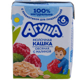 Каша Агуша Вставай-ка овсяная с малиной 2,5% 200 мл