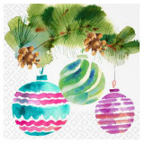 Салфетки бум. НГ 33*33 3сл 12шт ПОЛОСАТЫЕ ШАРИКИ 34240