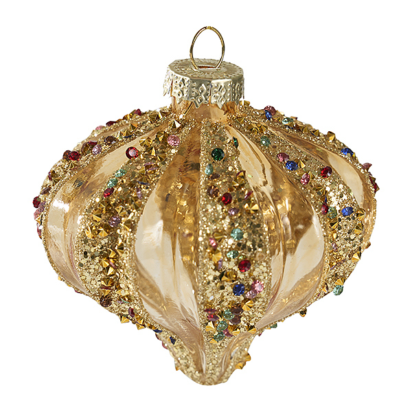 Украшение Капля "Сверкающие самоцветы" (стекло) 8х8х7 см  AXM232
