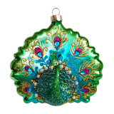 Украшение Павлин (стекло) 10х5х10 см GLT1011