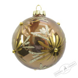 Украшение Шар "Хризантемы" золотой (стекло) 8 см YQL1348