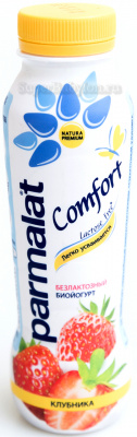 Биойогурт пит.б/лактозный Клубника  Пармалат Комфорт 1,5% 290г 