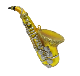 Украшение Саксофон (стекло) 5,5х4,5х13,5 см 213057