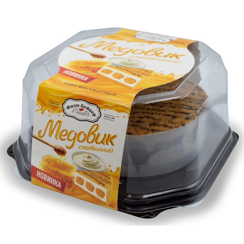 Торт бисквитный Медовик сметанный 0,45 кг Фили-Бейкер