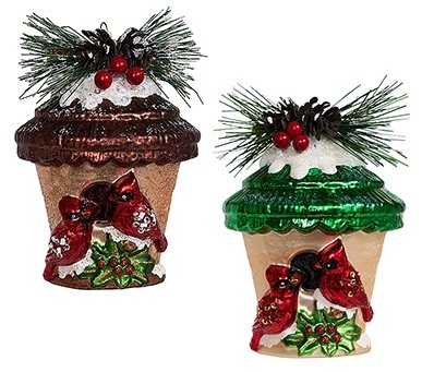 Украшение Домик лесной "Желудь", асс. из 2-х (стекло) 9,5х6,5х11,5 см GLT1030