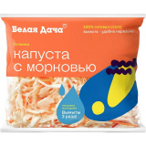 Смесь из овощей резаных Капуста белокачанная и морковь 200г Белая Дача Смесь из овощей резаных Капуста белокачанная и морковь 200г Белая Дача