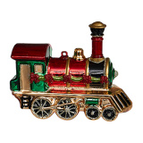 Украшение Паровозик "Счастливого пути" (стекло) 11х5,5х9,5 см GLT1074
