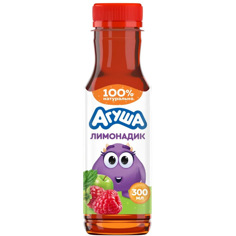 Лимонадик Агуша яблоко-малина-мелиса 300мл  
