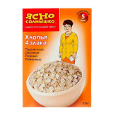 Хлопья  Ясно Солнышко 4злака 375г овсяные/пшеничные/ячменные/ржаные 