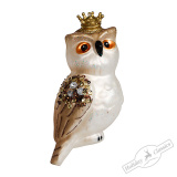 Украшение Сова Королевская (стекло) 6,5х6,5х14 см GLT1019