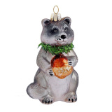 Украшение Енот с желудем (стекло) 5,7х5х10 см GLT 732