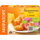 Наггетсы куриные МИРАТОРГ с сыром 300г   Наггетсы куриные МИРАТОРГ с сыром 300г