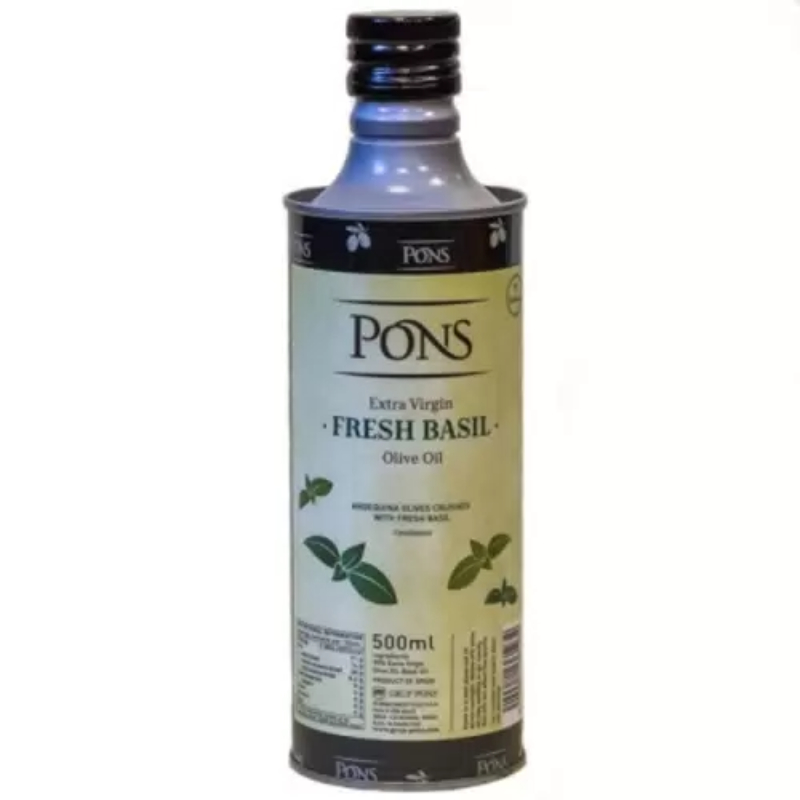 Масло оливковое PONS Экстра Вирджин Свежий базилик 500мл жесть PONS 020