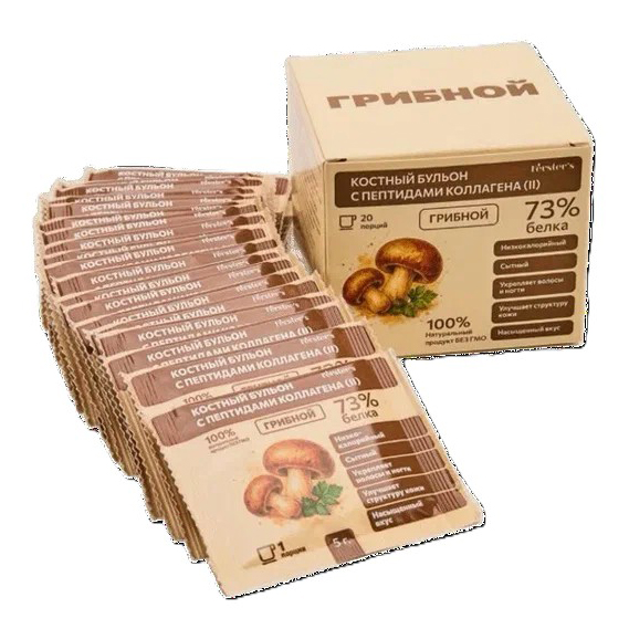 Бульон Fersters костный грибной 20 саше 100г с пептидами коллагена